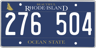 RI license plate 276504