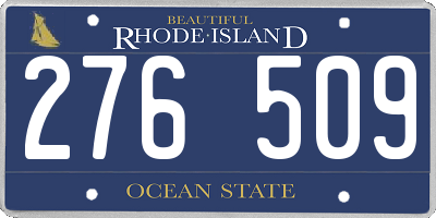 RI license plate 276509
