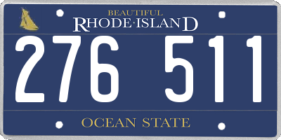 RI license plate 276511