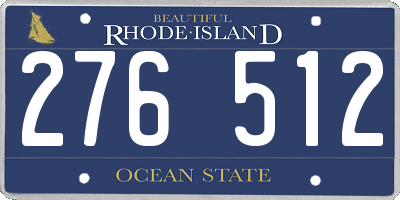 RI license plate 276512