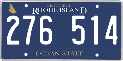 RI license plate 276514
