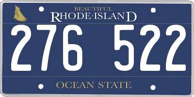 RI license plate 276522
