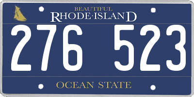 RI license plate 276523