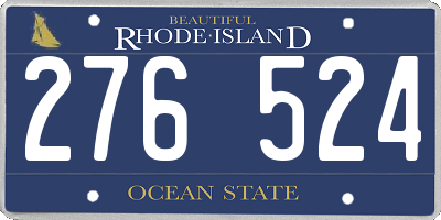 RI license plate 276524