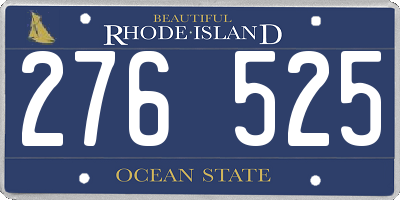 RI license plate 276525