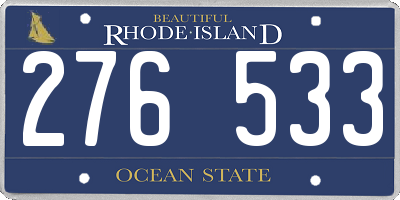 RI license plate 276533