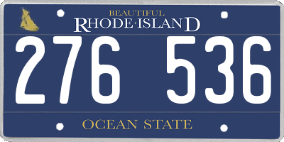 RI license plate 276536