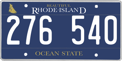 RI license plate 276540