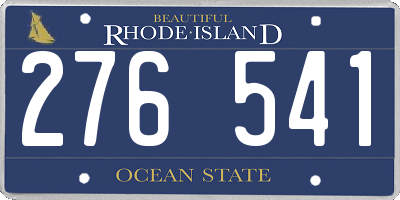 RI license plate 276541