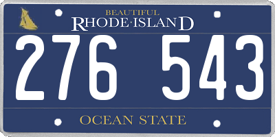 RI license plate 276543