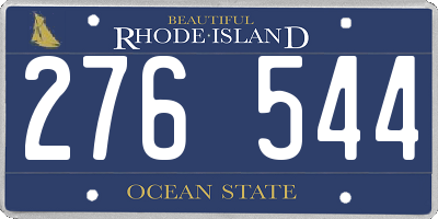 RI license plate 276544