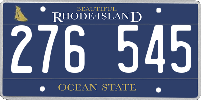 RI license plate 276545