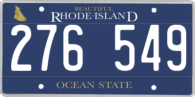 RI license plate 276549