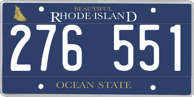 RI license plate 276551