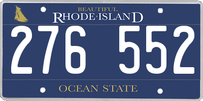 RI license plate 276552