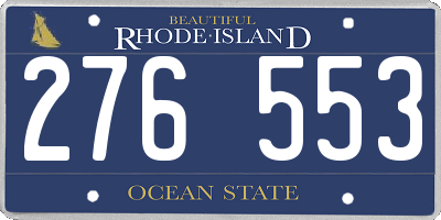 RI license plate 276553
