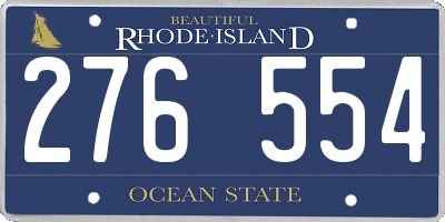 RI license plate 276554
