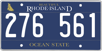 RI license plate 276561