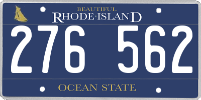 RI license plate 276562