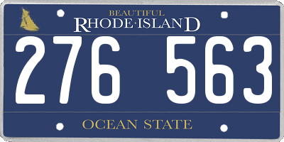RI license plate 276563