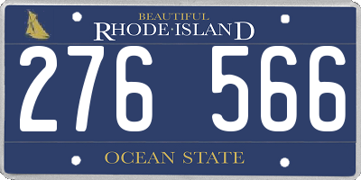 RI license plate 276566