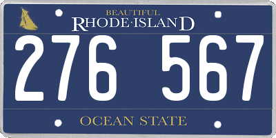 RI license plate 276567