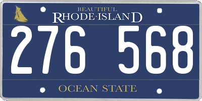 RI license plate 276568