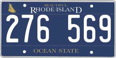 RI license plate 276569