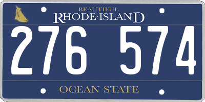 RI license plate 276574