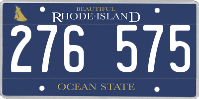 RI license plate 276575