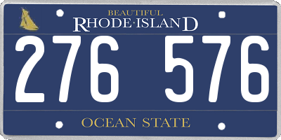 RI license plate 276576