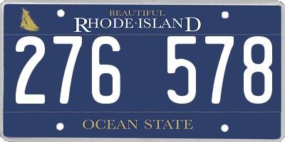 RI license plate 276578