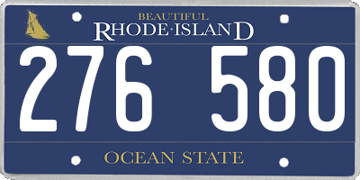 RI license plate 276580