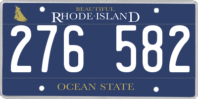RI license plate 276582