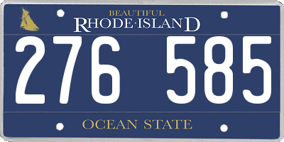 RI license plate 276585