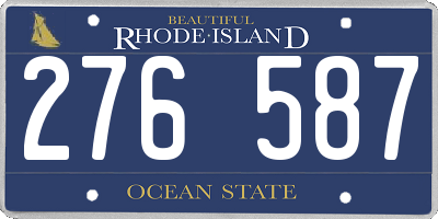 RI license plate 276587