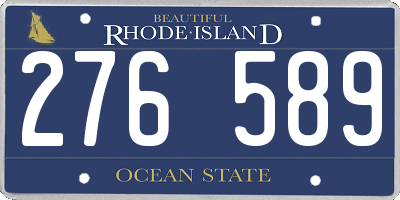 RI license plate 276589