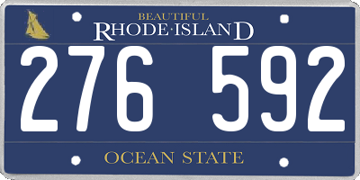 RI license plate 276592
