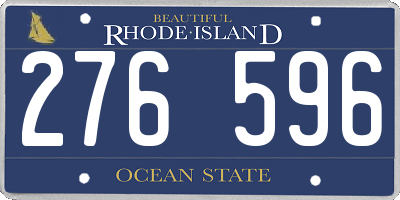 RI license plate 276596