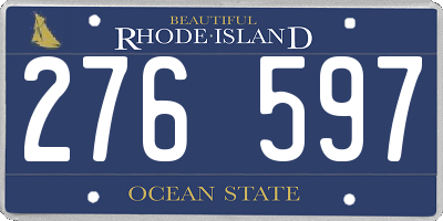 RI license plate 276597