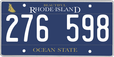 RI license plate 276598