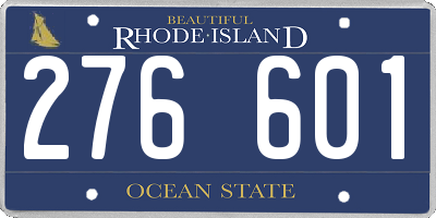 RI license plate 276601