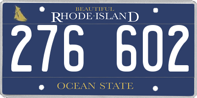 RI license plate 276602