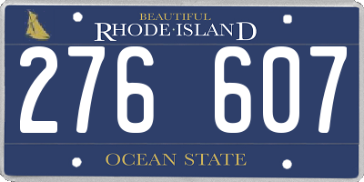 RI license plate 276607
