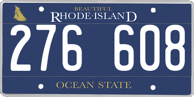 RI license plate 276608