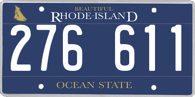 RI license plate 276611