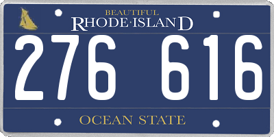 RI license plate 276616