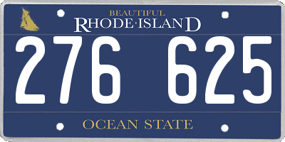 RI license plate 276625