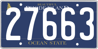 RI license plate 27663