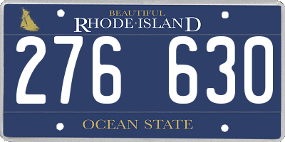RI license plate 276630